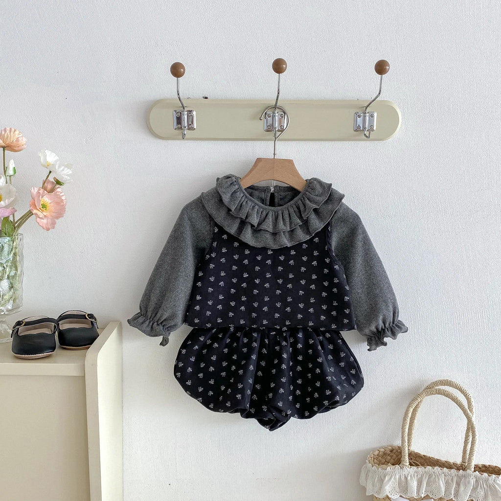 Leafy Doll Ruffled Set. 3Pcs