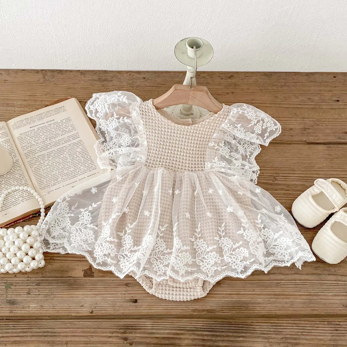 Lace Waffle Bodysuit Dress