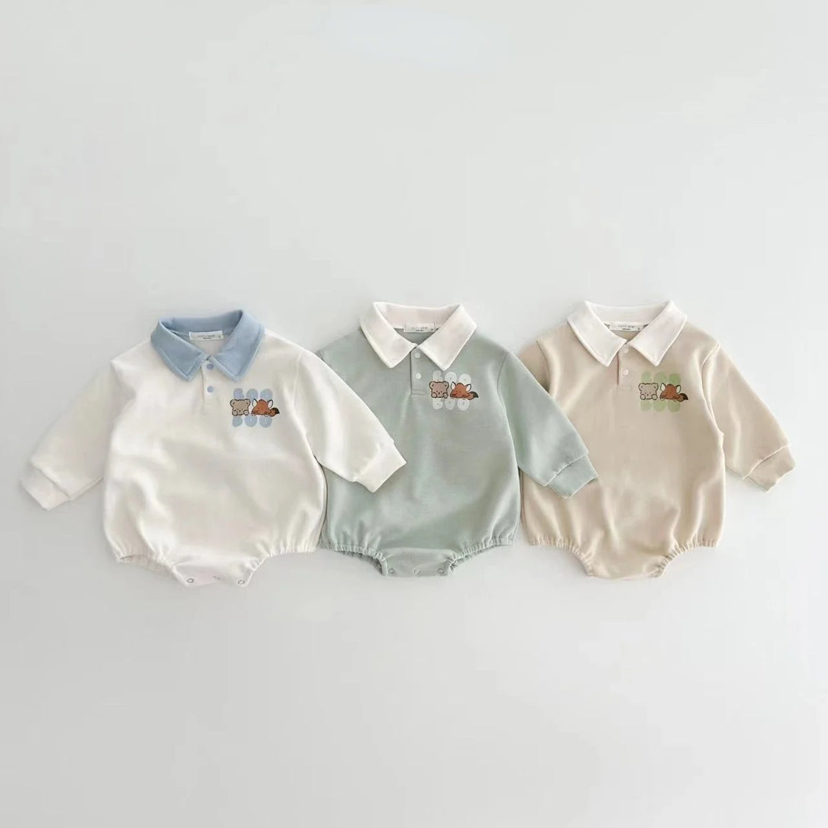 Long Sleeve Turn-Down Collar Bodysuit