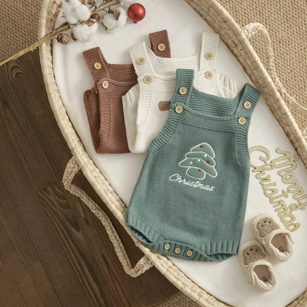 Newborn Knitted Christmas Romper