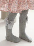 Side Bowknots Knit Leggings