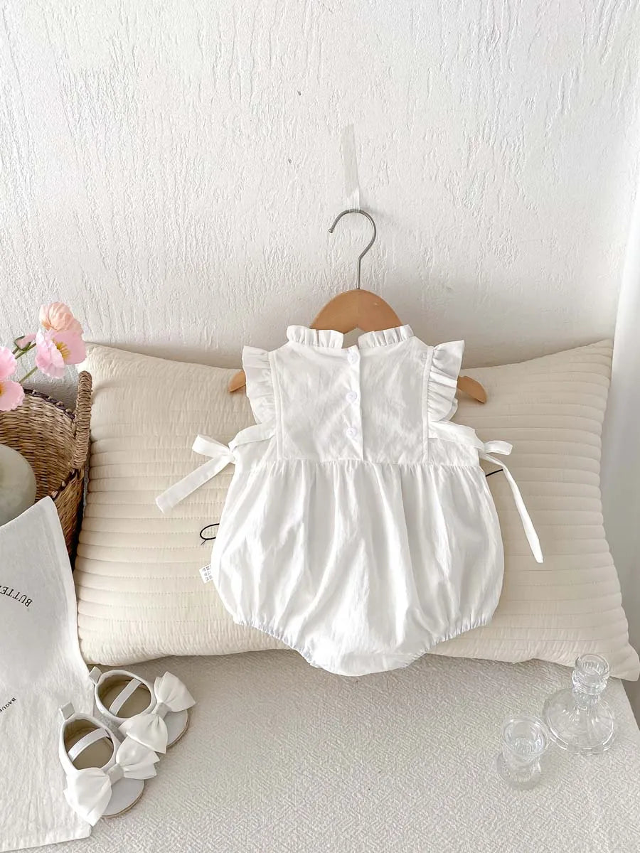 Floral Side Bow Romper