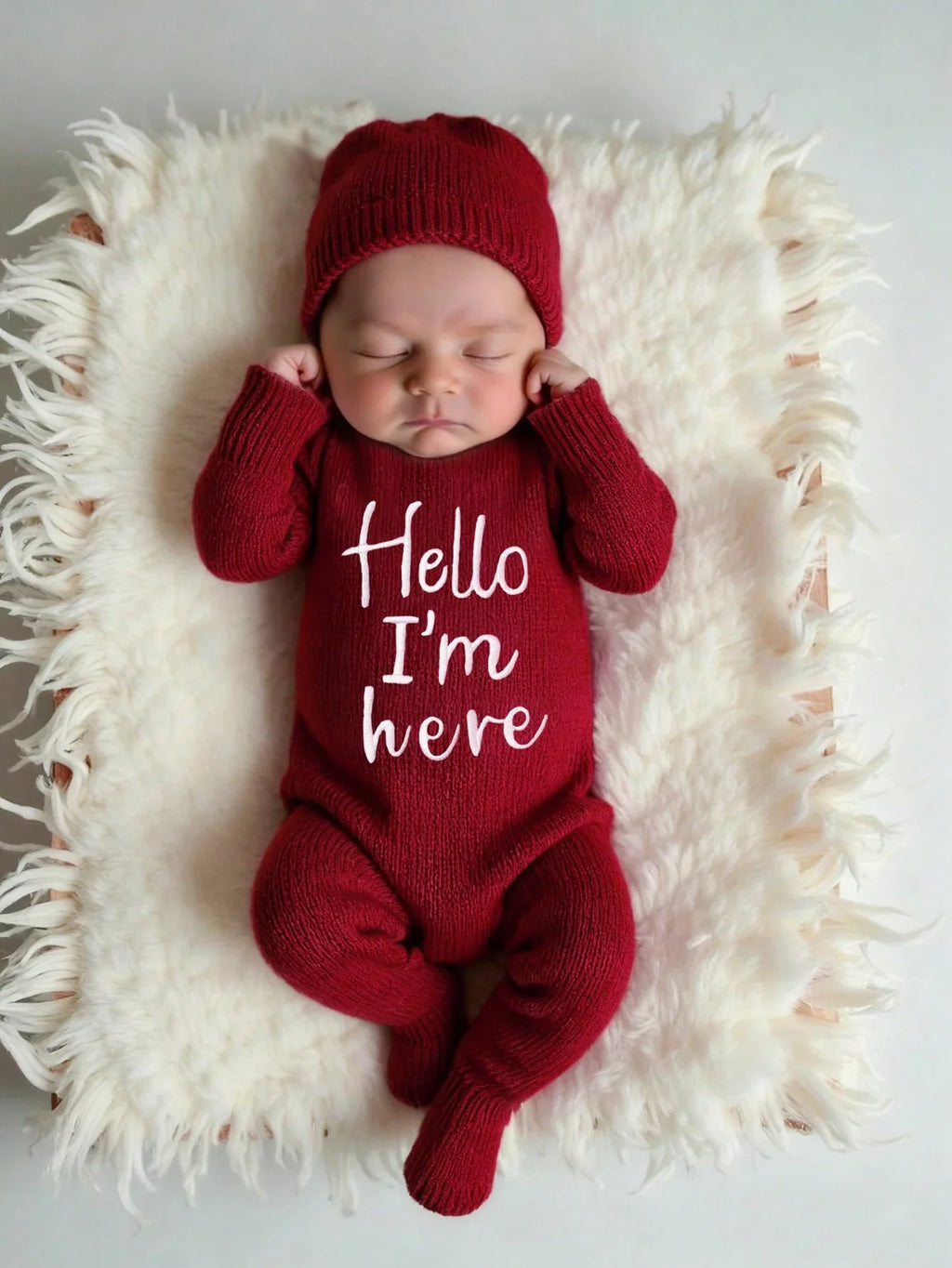 Newborn Hello Long Sleeve Knit Set