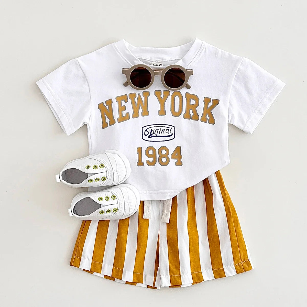 New York Striped Shorts Set