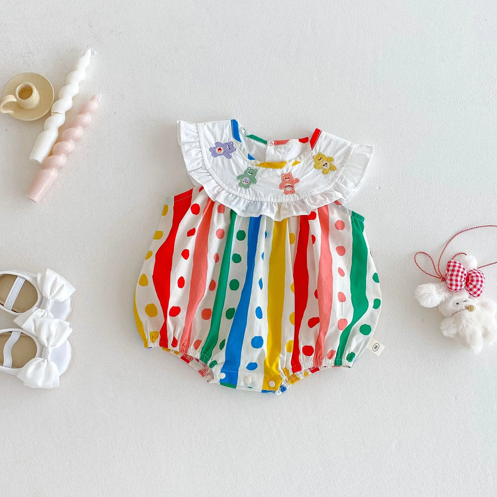 Rainbow Polka Dot Sister Outfit