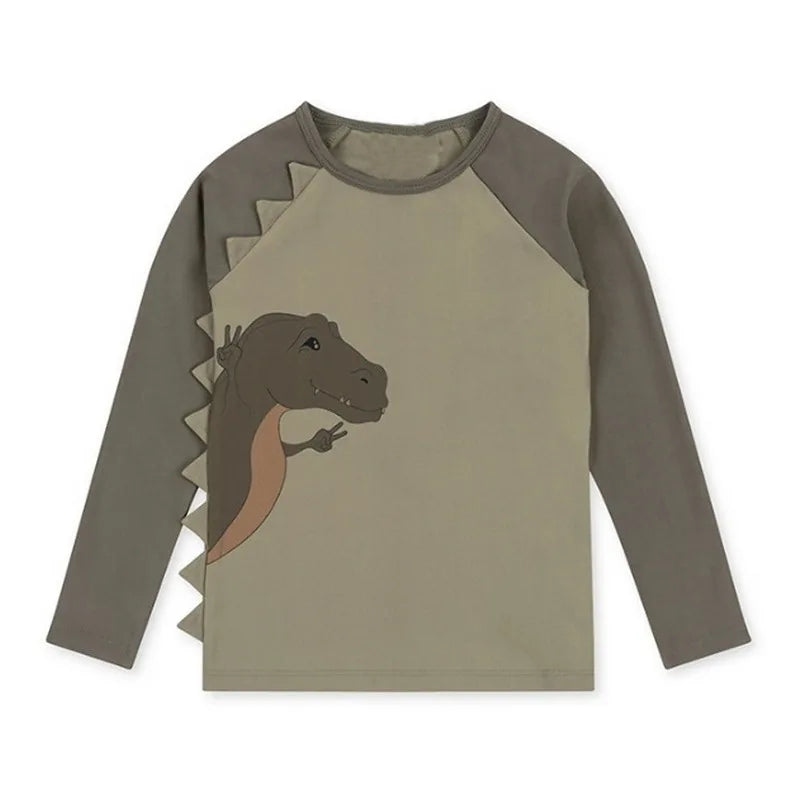 Leopard Dinosaur Raglan Sleeve Swimsuit