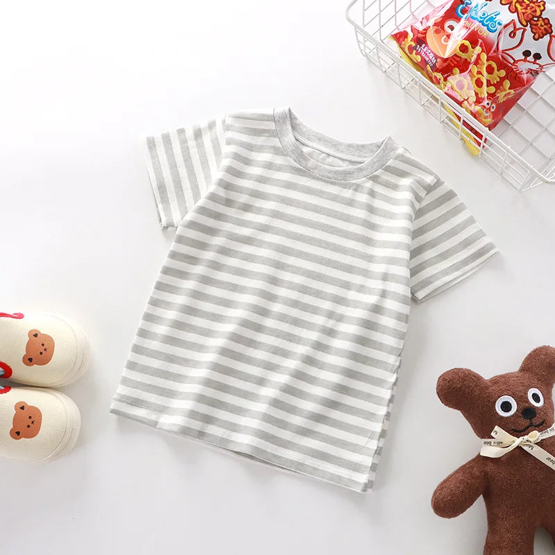 Stripe Basic Cotton T Shirt