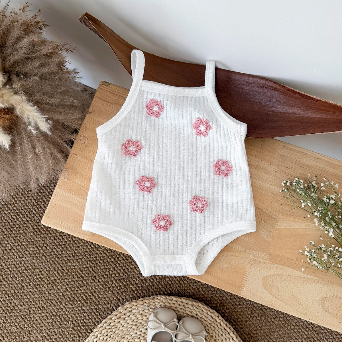 Breathable Camisole Flower Bodysuit