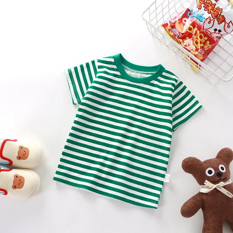 Stripe Basic Cotton T Shirt