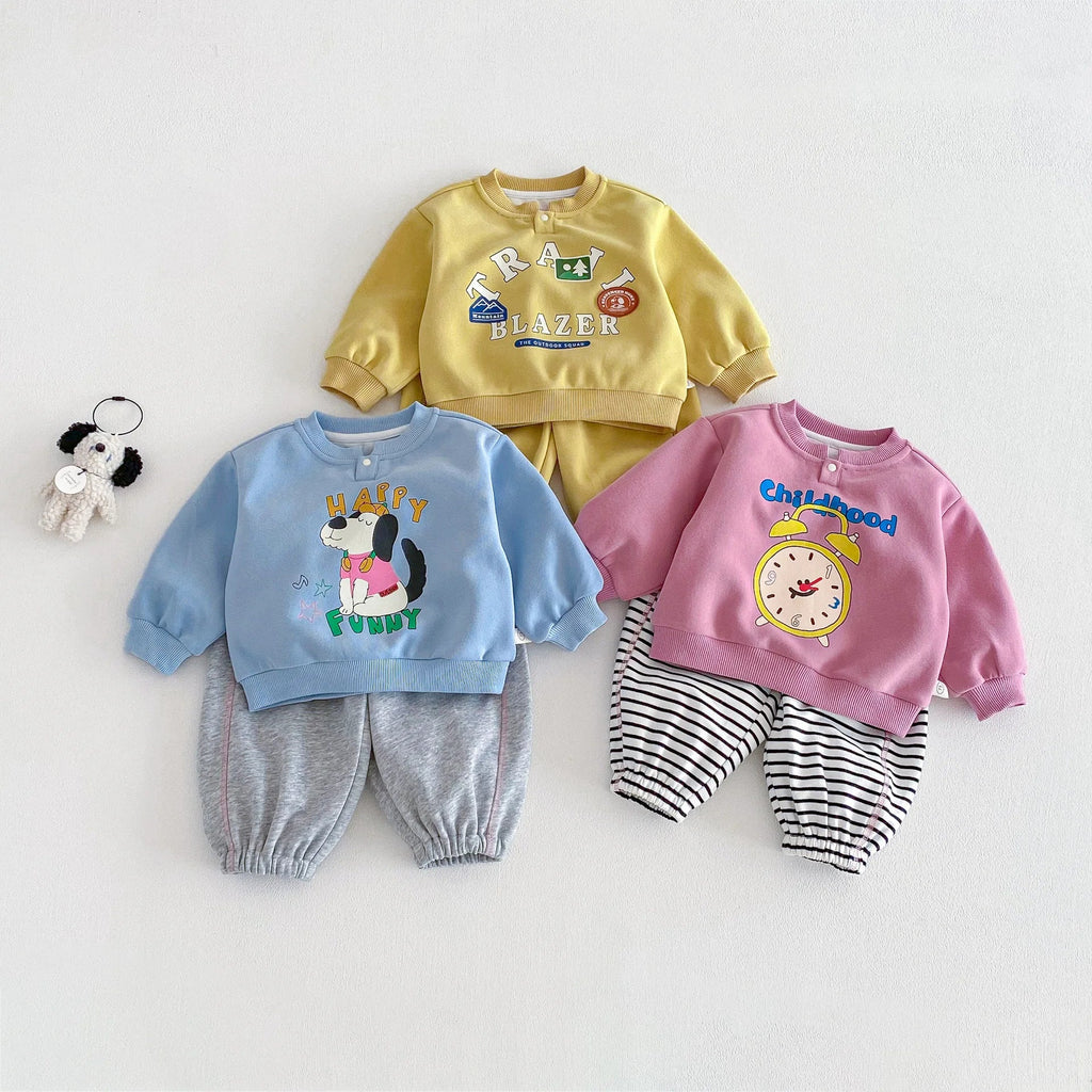 Cartoon Printed Jogger Set
