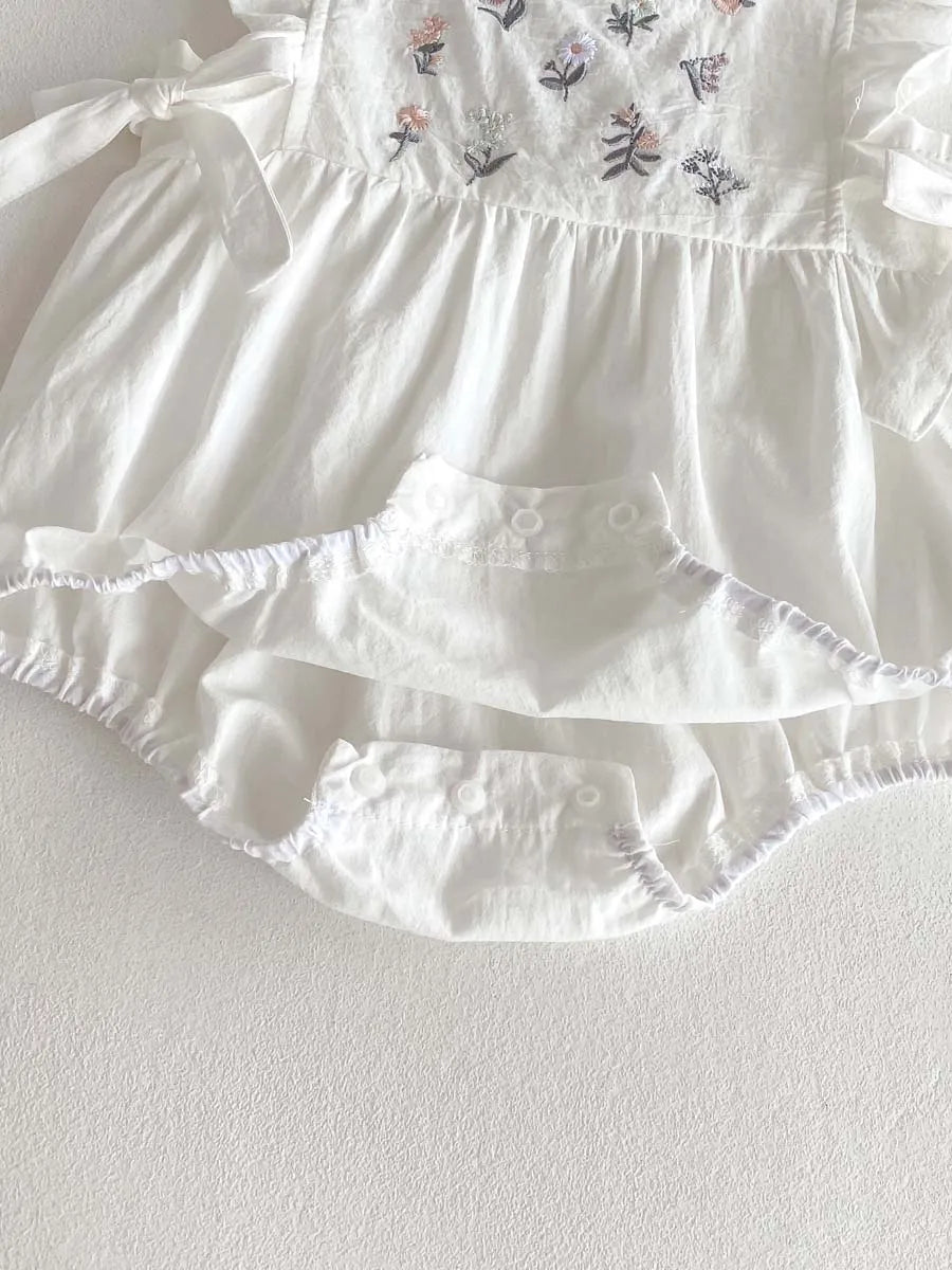 Floral Side Bow Romper