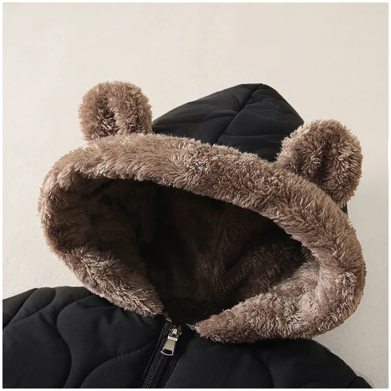 Winter baby fur lining  jumpsuit