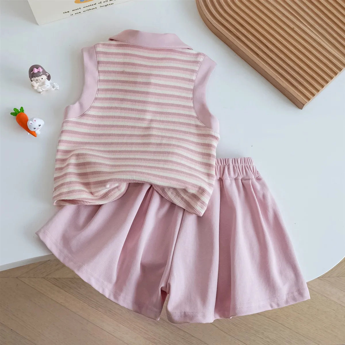 Rabbit Polo Striped Vest Set