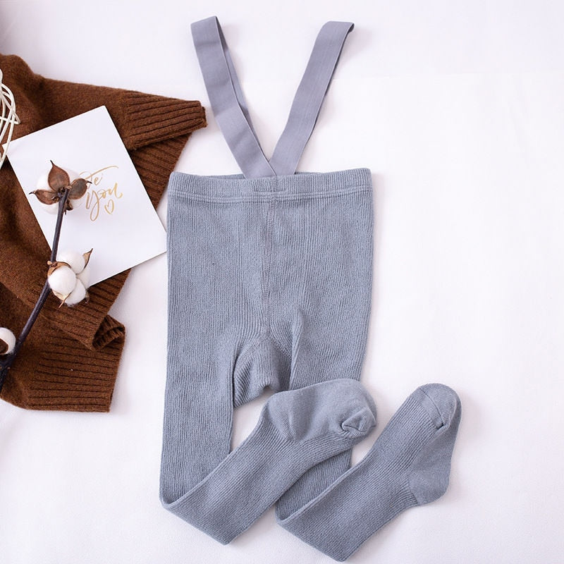 High Waist Footed Suspender Leggings