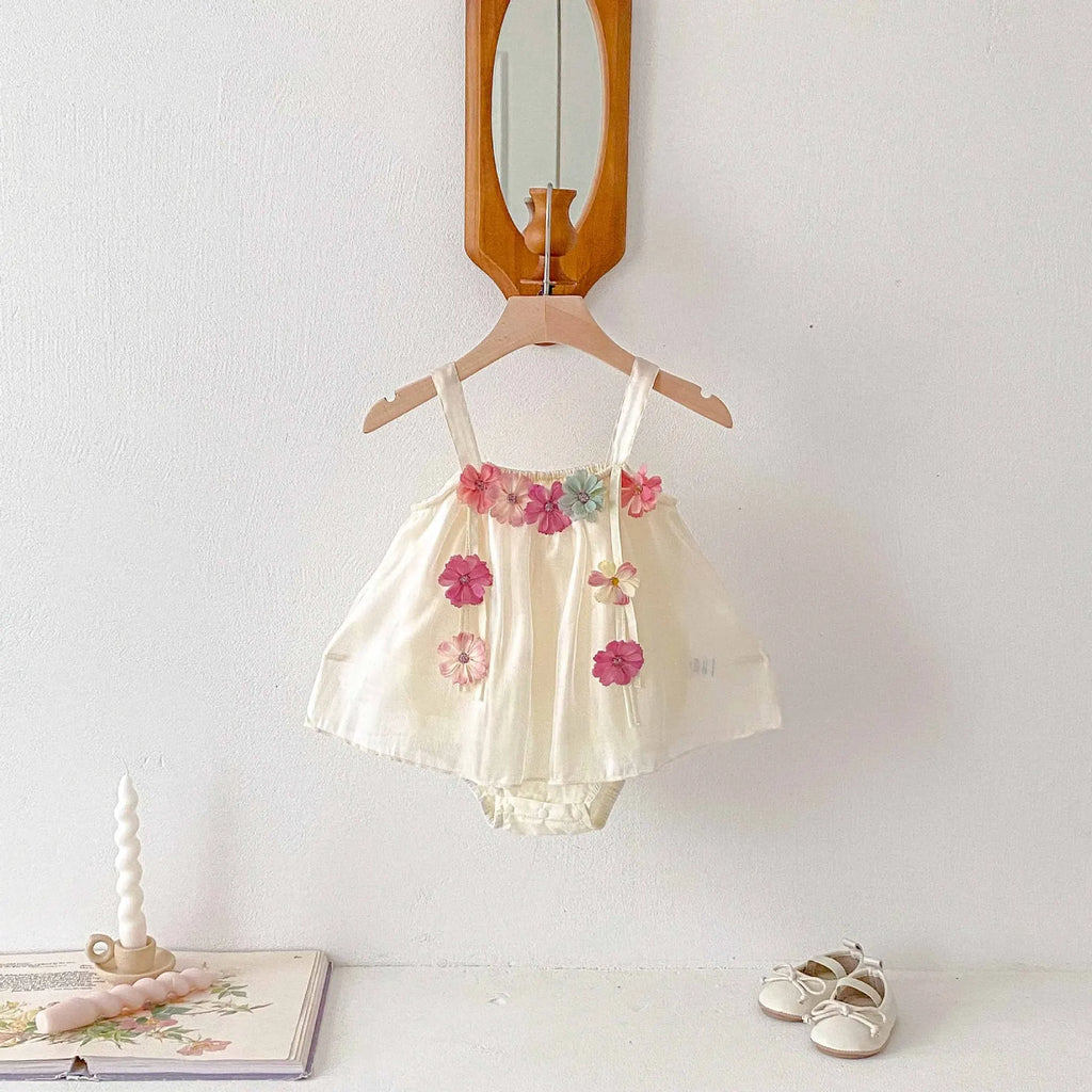 3D Flower Strap Romper