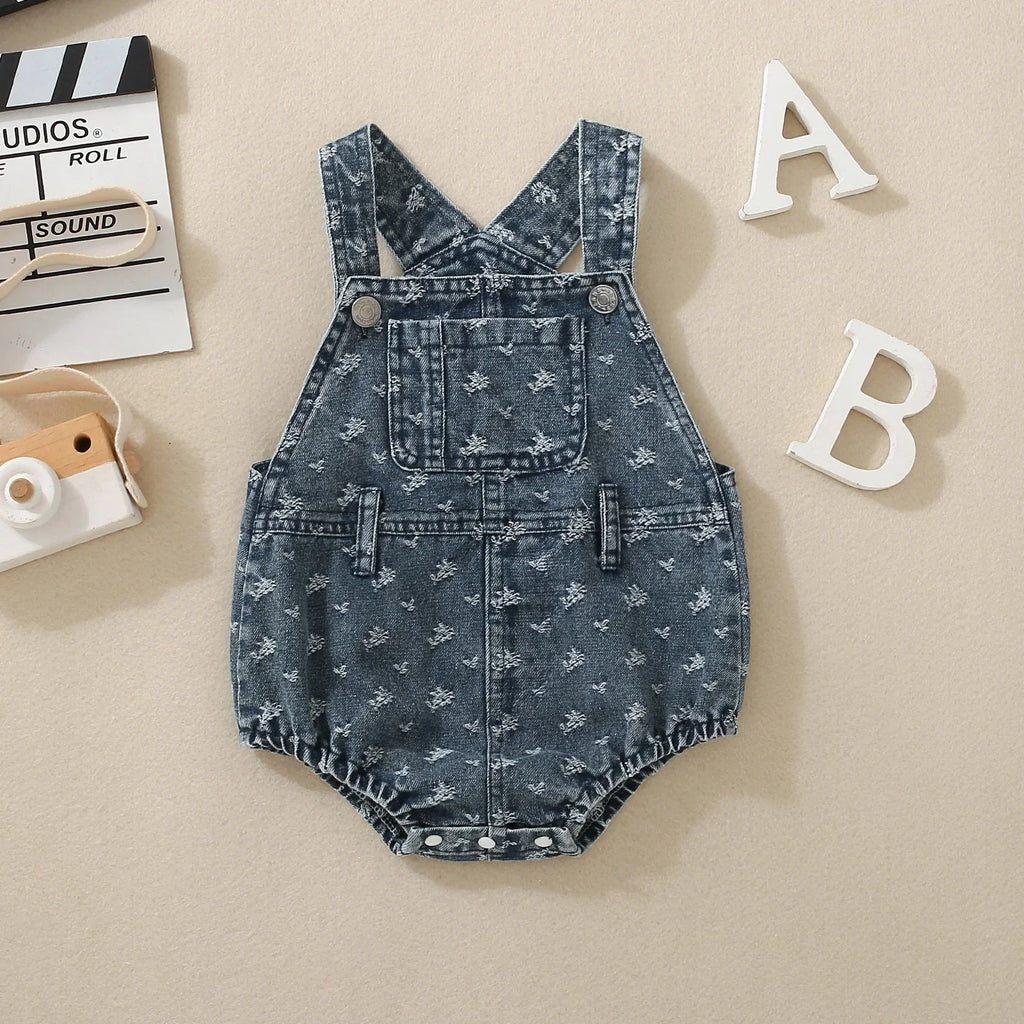 Denim Pocketed Romper