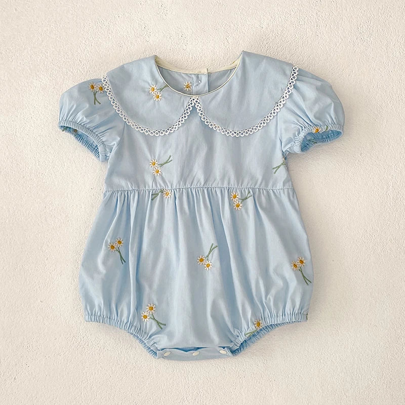 Embroidered Sunflower Romper