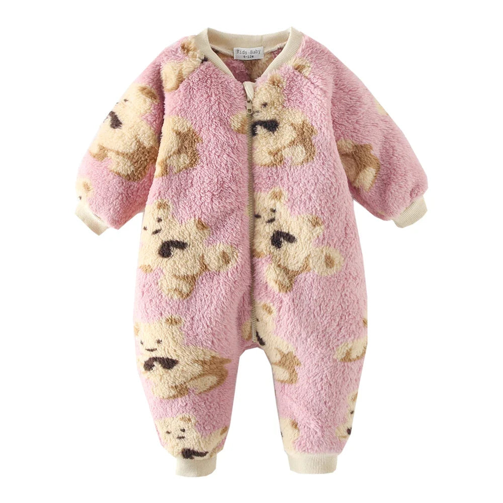 Fleece Teddy Bear Snuggle Jumpsuit