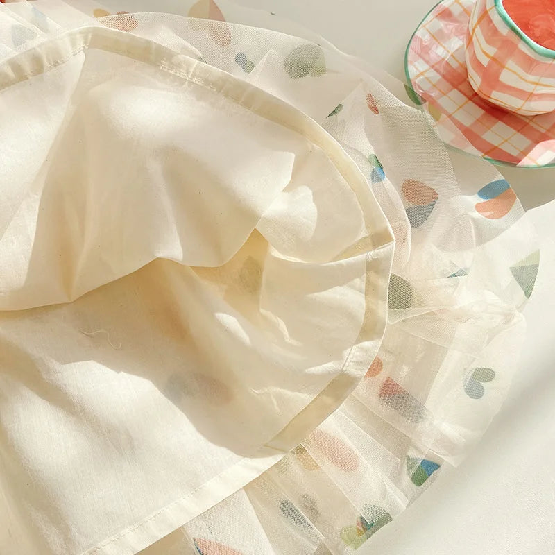 Heart Print Dress Tulle Dress