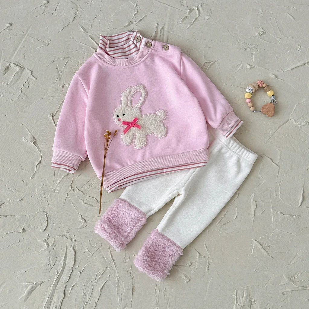 Plush Bunny Rabbit Sweater Set