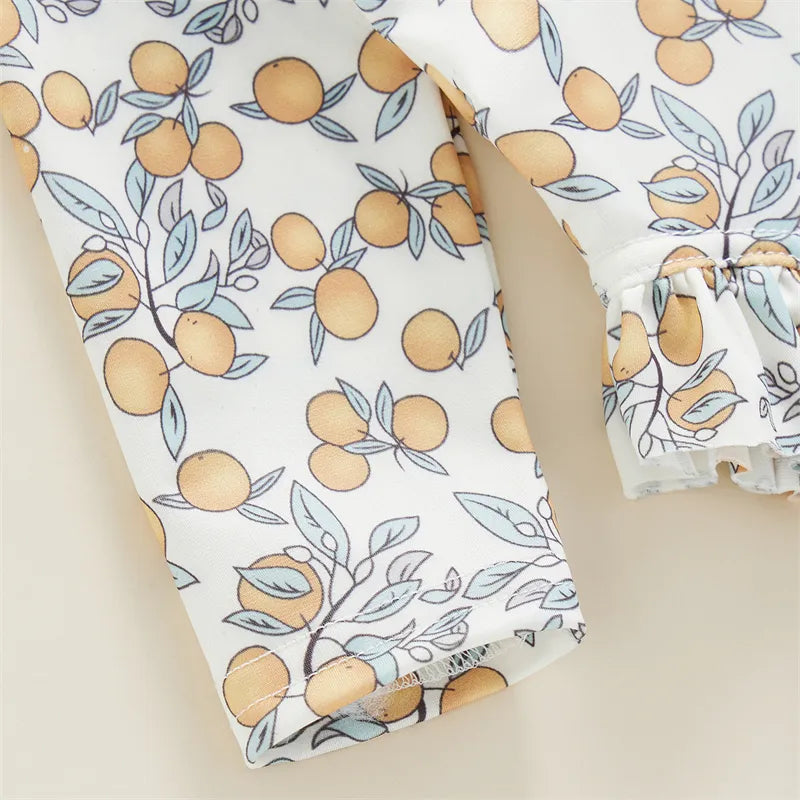 Baby Girl Floral Print Backless Bathing Suit