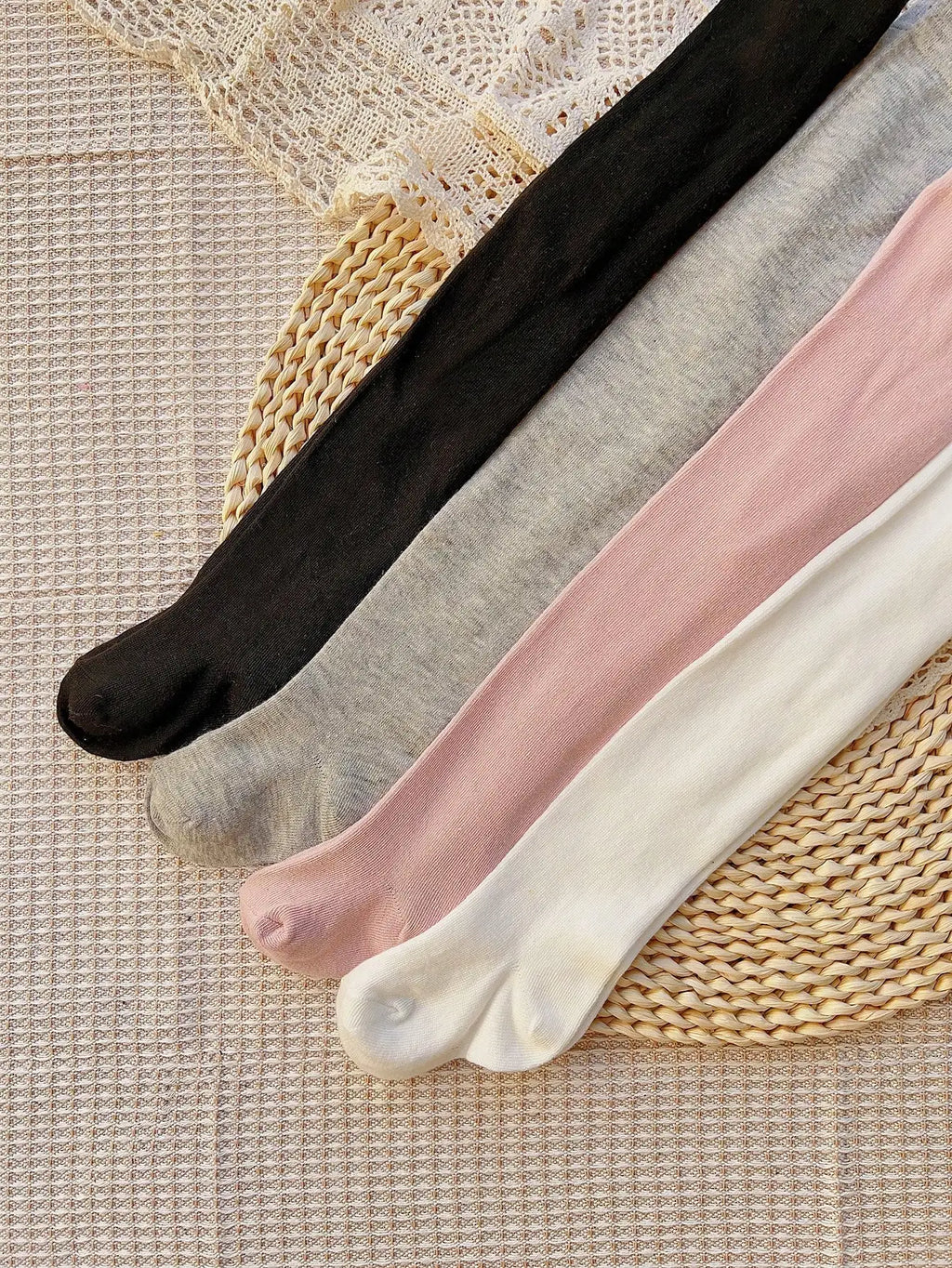 4 Pairs Solid Stocking