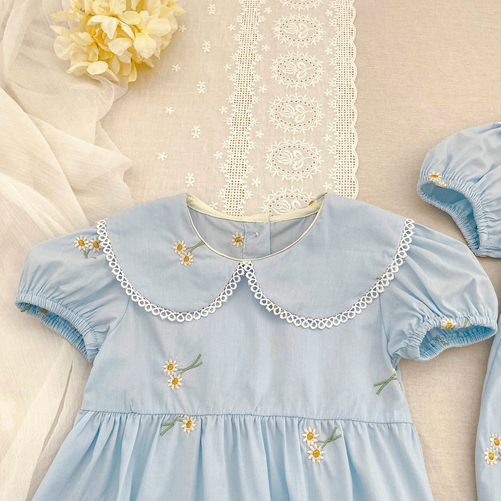 Embroidered Sunflower Romper