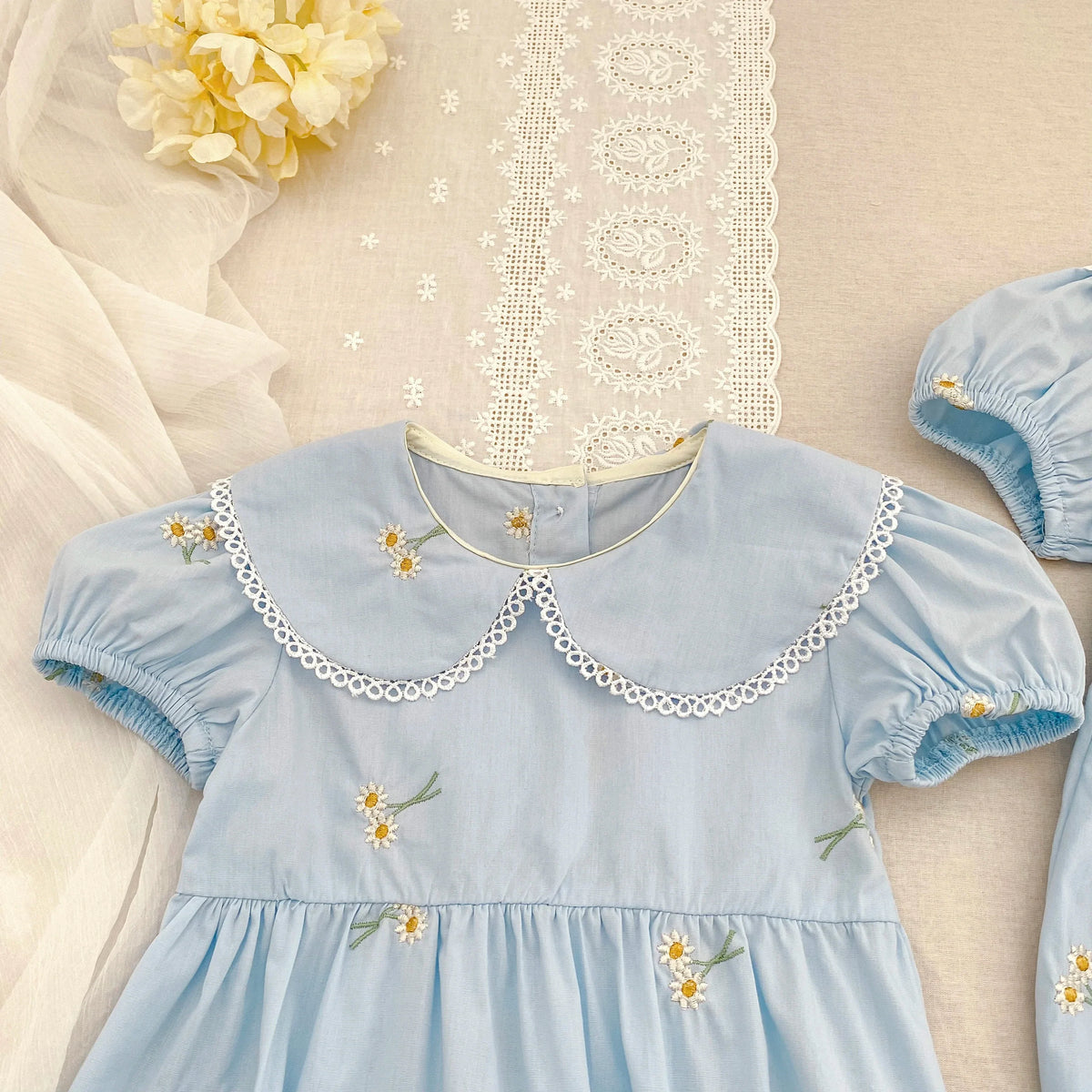 Embroidered Sunflower Romper