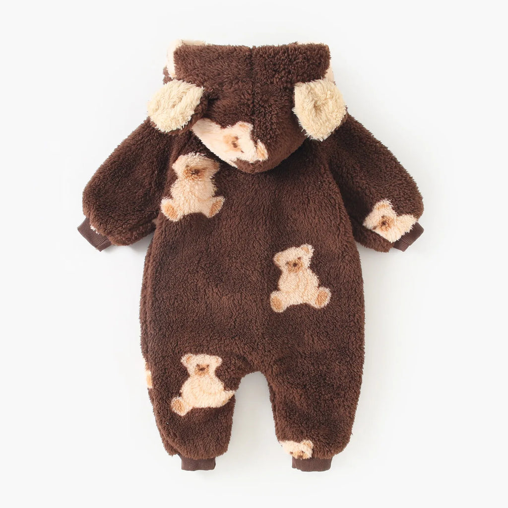Teddy Bear Fleece Hooded Jumpsuit