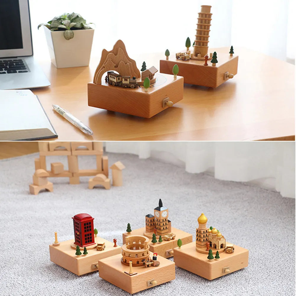Wooden Carousel Music Box