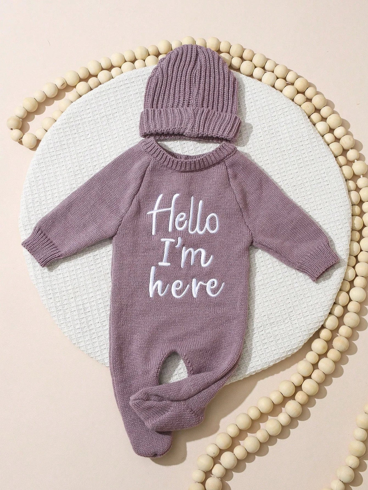 Newborn Hello Long Sleeve Knit Set