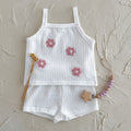 Breathable Camisole Flower Shorts Set