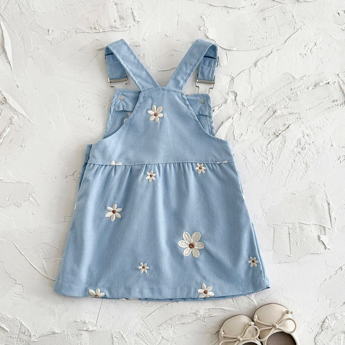 Blue Flower Embroidery Dress