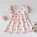 Ribbon Print Casual Dress