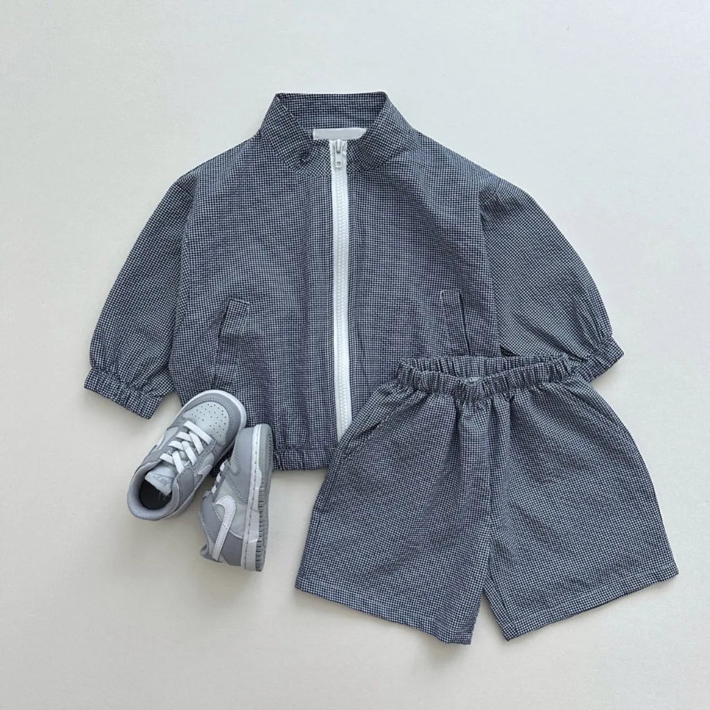 Lightweight Zipper Shorts Jogger Set