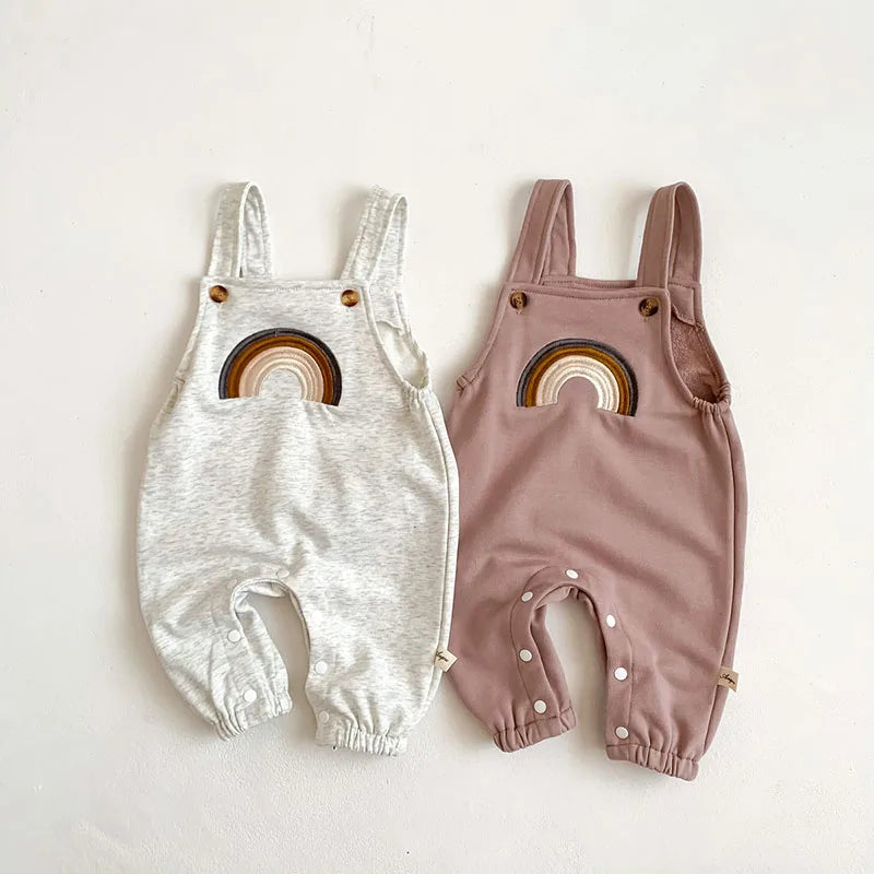 Soft Rainbow Embroidery Jumpsuit