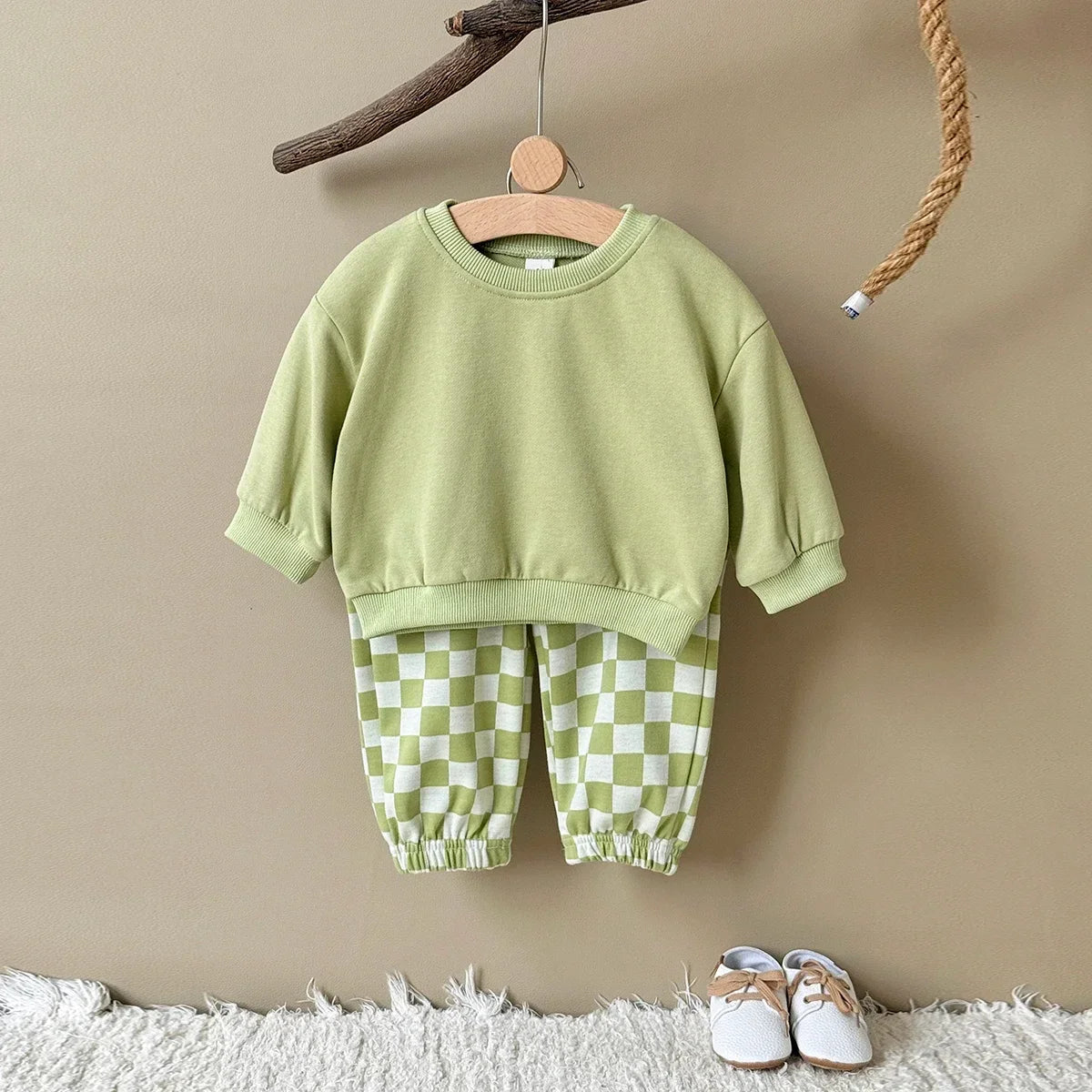 Checkered  Pants Jogger Set