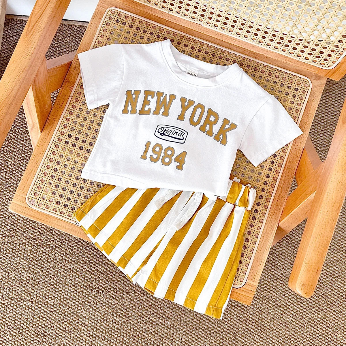New York Striped Shorts Set