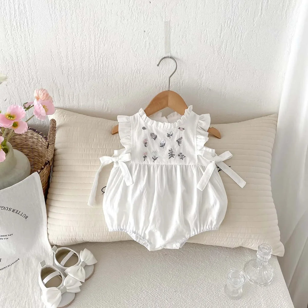 Floral Side Bow Romper