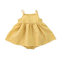 Plaid Picnic Romper Dress