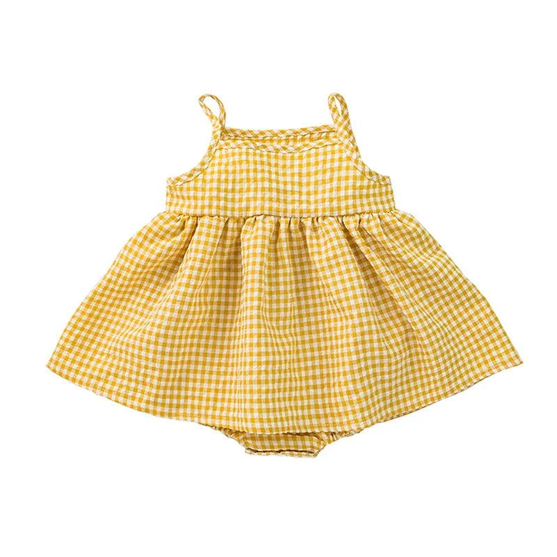 Plaid Picnic Romper Dress