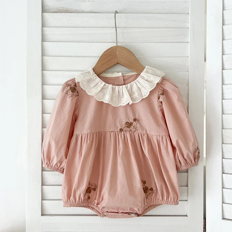 Lace Collar Flower Romper