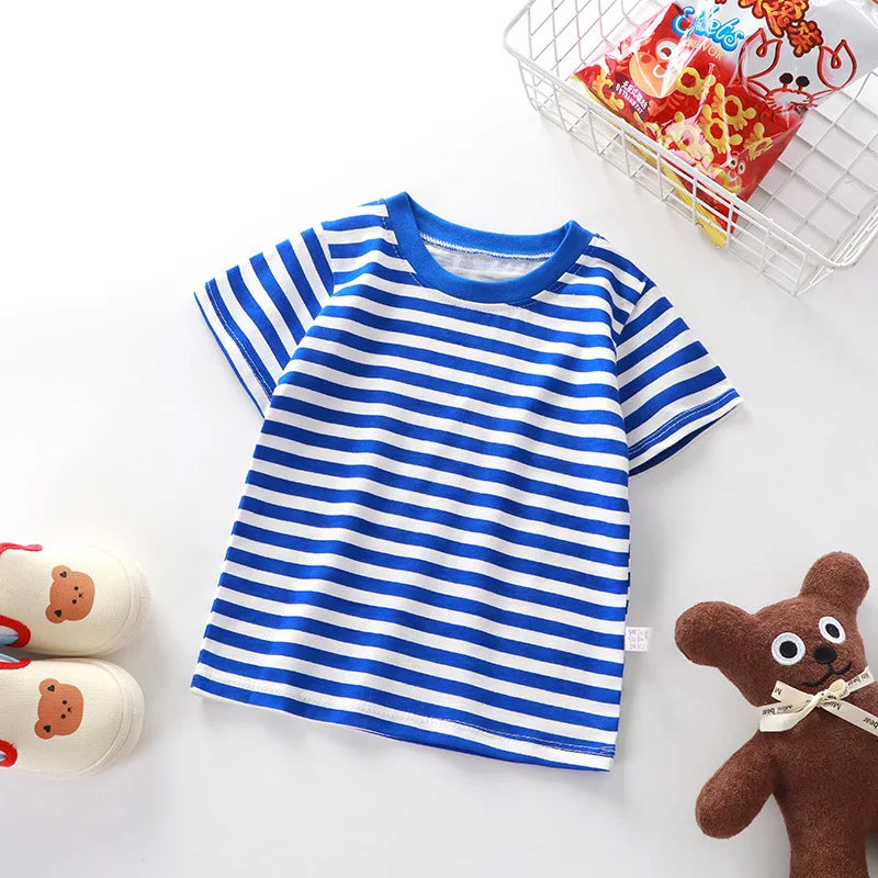 Stripe Basic Cotton T Shirt