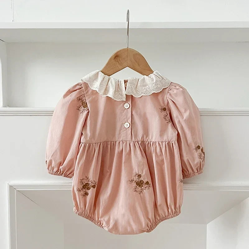 Lace Collar Flower Romper