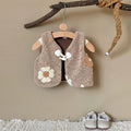 Plush Flower Embroidered Vest
