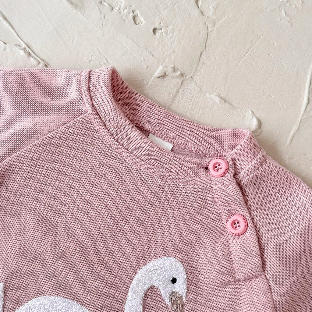 Swan Embroidered Sweater Set