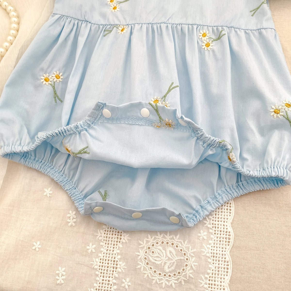 Embroidered Sunflower Romper