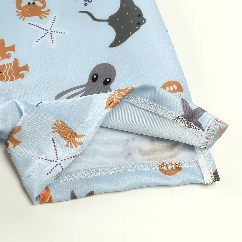 Boys Printed Zip Up Swimsuit