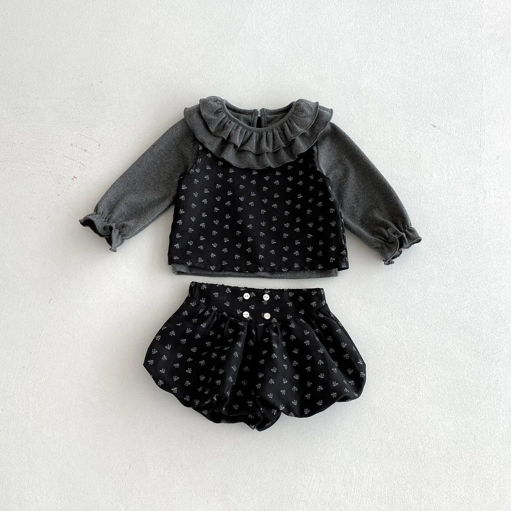 Leafy Doll Ruffled Set. 3Pcs