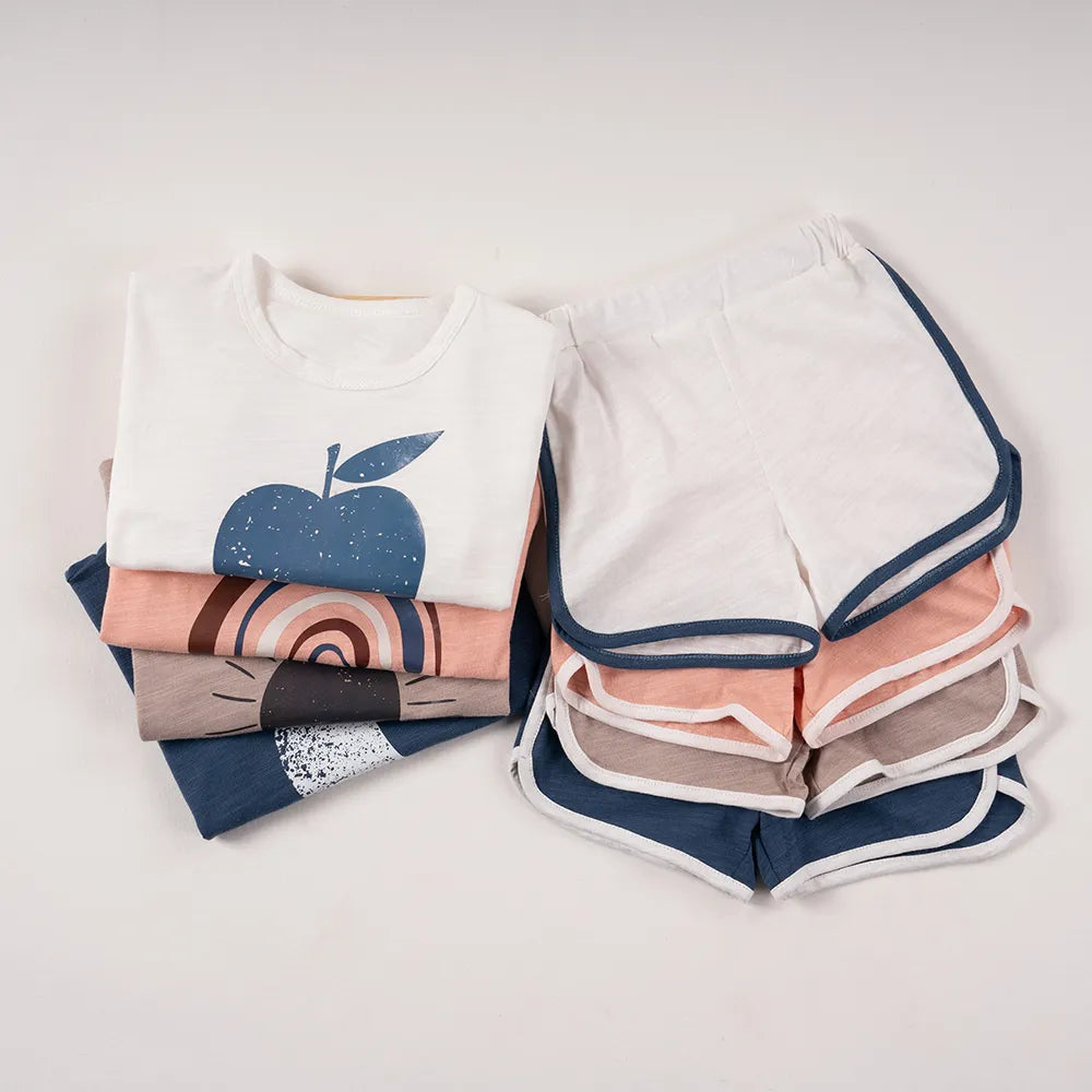 Printed T-shirt and Shorts Set